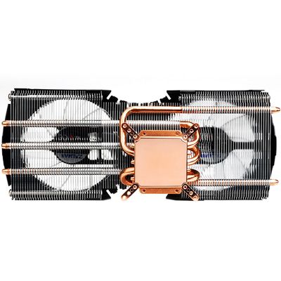 The dual 92mm fans cool not only the heatsink and VGA RAM, but all 