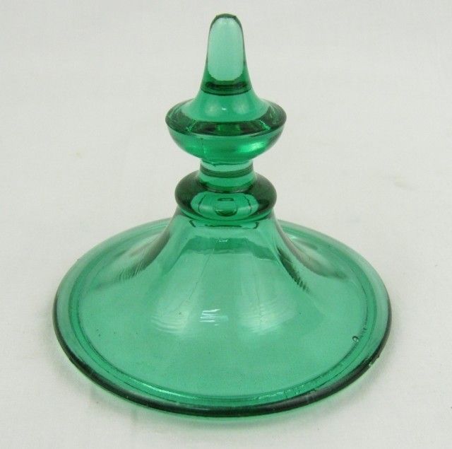 Vintage Green Depression Glass Candy Dish Lid Only  