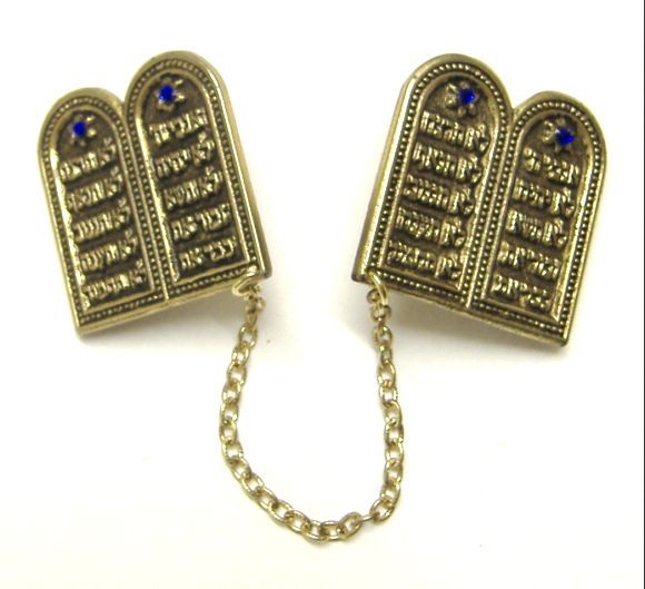 24k Gold Plated 10 COMMANDMENTS Tallit Talit Talis Clip  