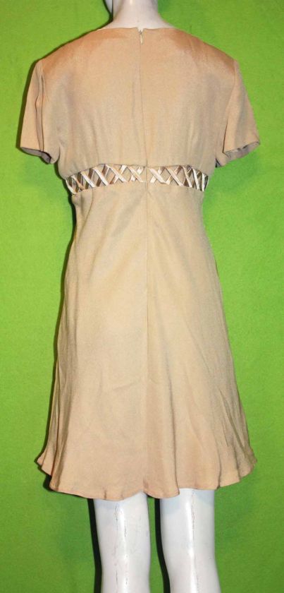 Donna Ricco sz 8P Petite Gold Womens Dress SB29  