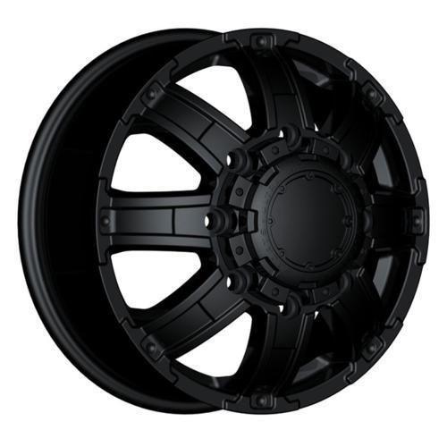 Ultra Wheels 024 Gauntlet Dually 8x6.5 17 Blk 4 CAPS 32 BLACK LUGS 