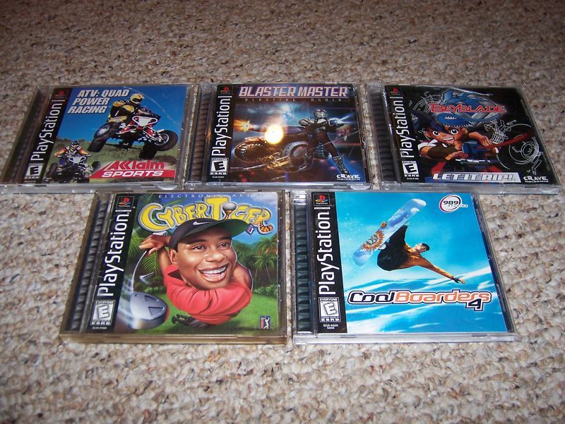   Lot CyberTiger Golf Cool Boarders 4 ATV Racing BeyBlade 5 Games  