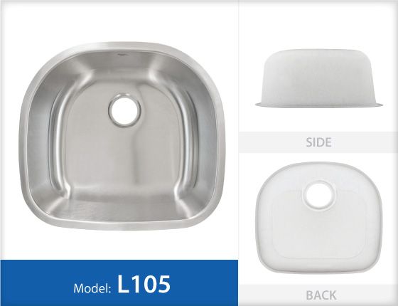 UNDERMOUNT Stainless Steel Single KITCHEN SINK   L105  