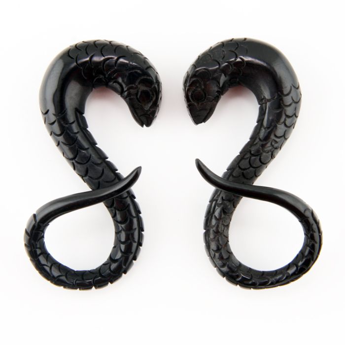 Hand Made SNAKE Shape HORN Ear Plugs Gauges (PICK SIZE)  