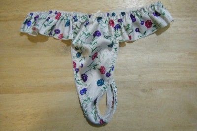 Vintage Ruffle High Cut Bikini Brief Silky Soft Liquid Satin Shiny 