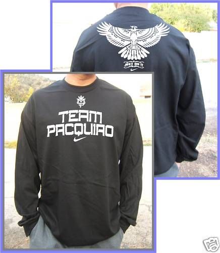 Team Pacquiao Pacman Pinoy Long Sleeves T shirt Blk M  