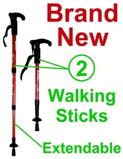 NEW WALKING/TREKKING STICKS,L HANDLE HIKING CANE  