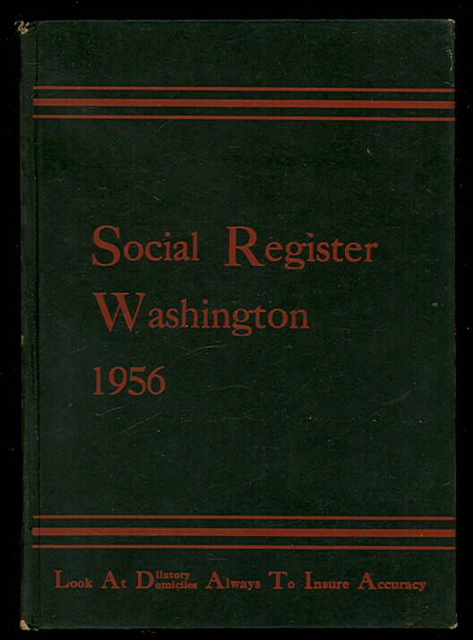1956 WASHINGTON SOCIAL REGISTER DC Social Register D.C.  