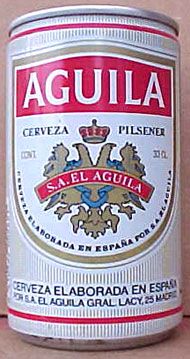 AGUILA CERVEZA PILSENER Beer Can with Eagle, SPAIN 1987  