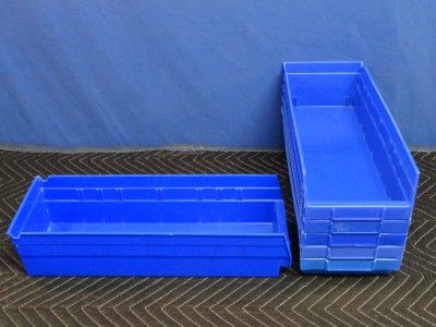 Lot of 6 Akro Mils 30 138 Blue Plastic Storage Bins R51  