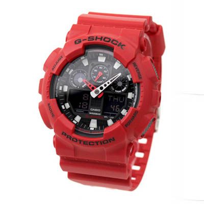 SHOCK GA 100B 4ACR WATCH LIMITED RED XL 200m CHRONO AUTHENTIC CASIO 