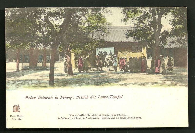 Peking Prince Heinrich Visit Lama Temple China 1898  