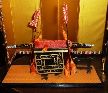 Vintage Asian Japanese Hina Doll Furniture Ox Cart  