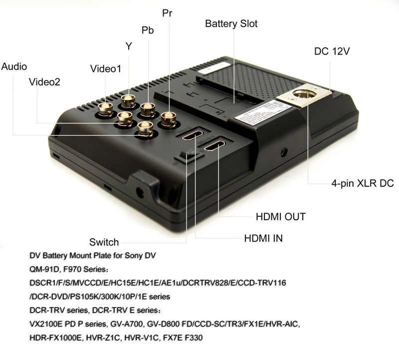 inch LCD On Camera Monitor Video( HD DSLR, 1080P, HDMI IN+OUT,W 