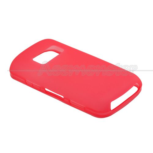 Red TPU Gel skin silicone cases cover for Nokia C6 01  