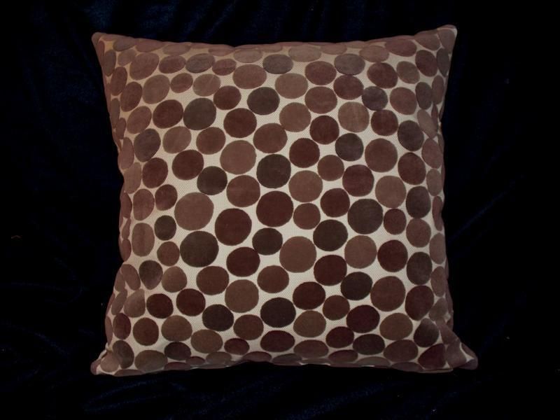 Dk Brown Velveteen POLKA DOT Contemporary Modern Pillow  