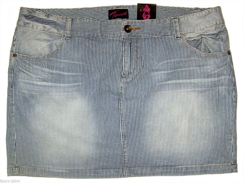   TORRID Distressed Lowrise Jean Denim Stretch Short Mini Skirt 18 20 2X
