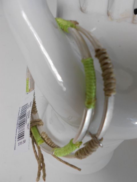 American Eagle Outfitters LIME SLVR Bangle Bracelets 15  