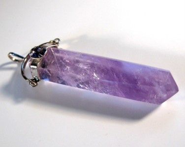 HEALING IOLITE AMETHYST DOUBLE POINT DRUSY DRUZY STERLING SILVER 