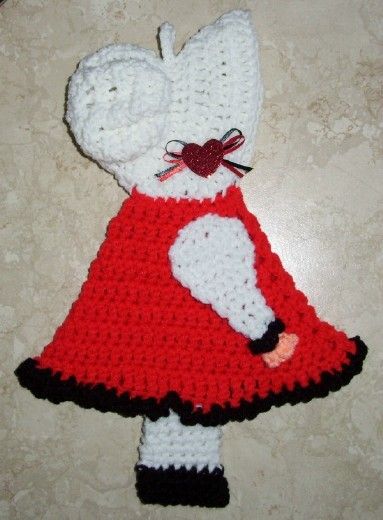 SUNBONNET SUE POTHOLDER Crochet NEW Valentines Day  