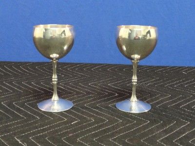 Lot of 2 Two Vintage Silver Plated   Wine Goblets V63  