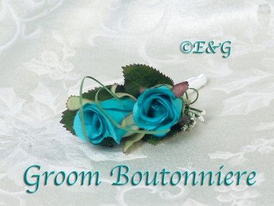 GORGEOUS Bridal Bouquet Flowers Silk love ANGELINA TEAL  