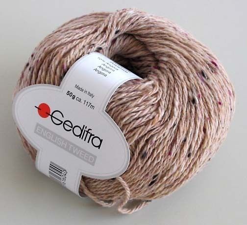 Gedifra English Tweed Wool Angora Yarn Taupe  