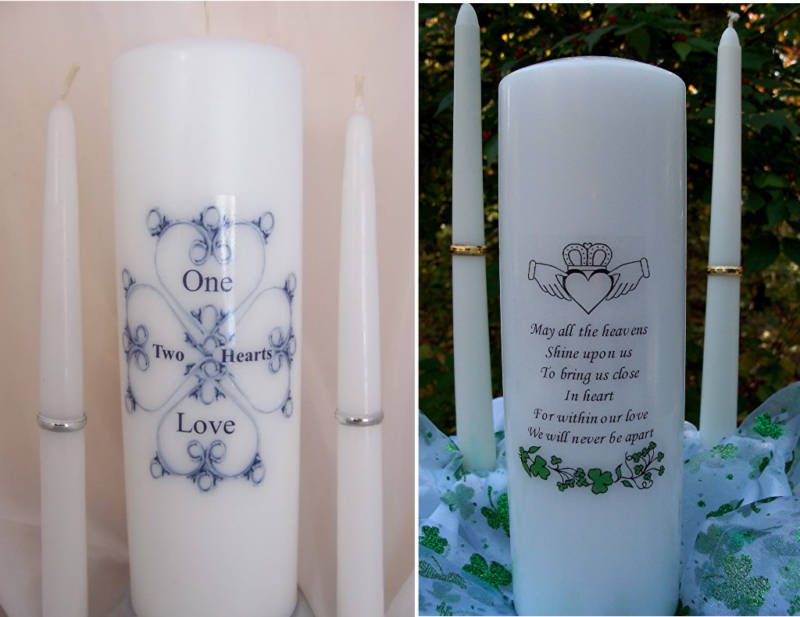 PC Claddagh Irish Wedding Unity Candle Celtic Heart  