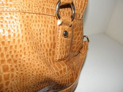 IVANKA TRUMP BREIFCASE FLAP CAMEL BROWN CROC FAUX LEATHER TOTE 