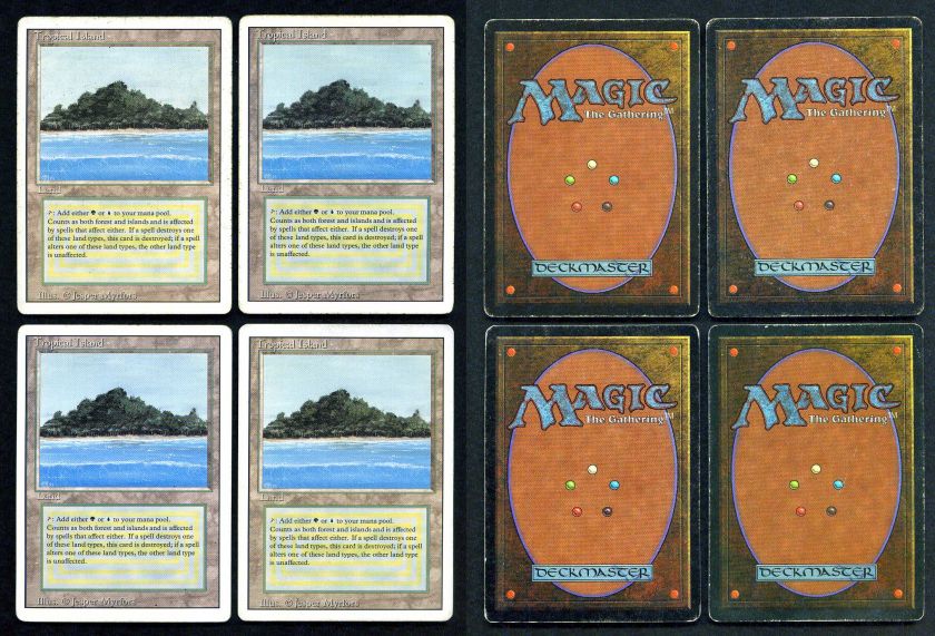 Revised ** 4x Tropical Island ** Mtg Magic (PLAYED)  