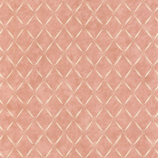 WALLPAPER SAMPLE Country Peach & Cream Trellis  