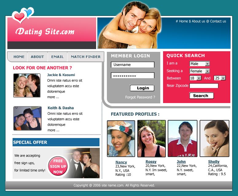 Romance Dating Singles Website For Sale  