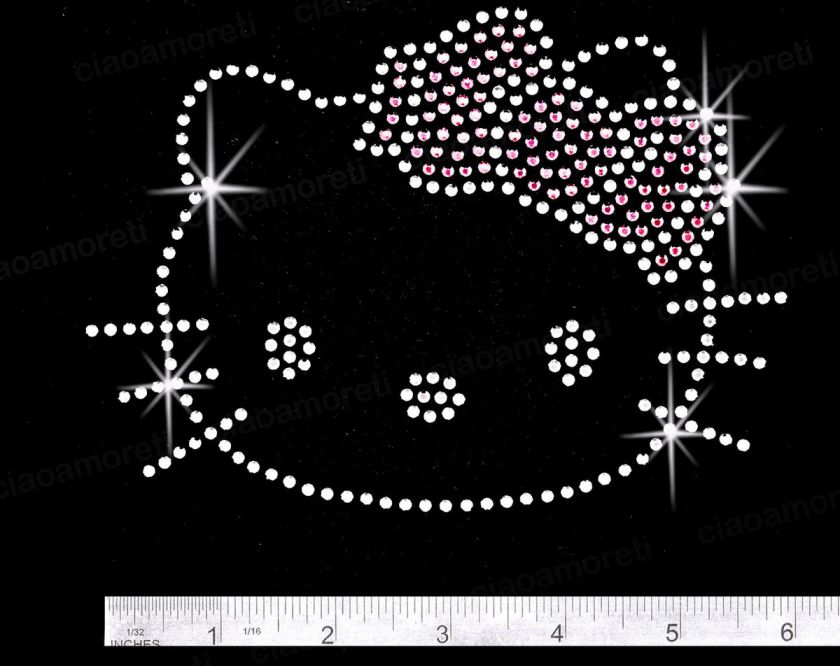 Rhinestone hotfix iron on HELLO KITTY outline transfers  