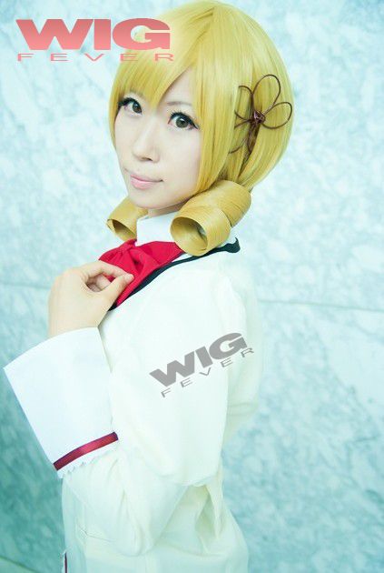 Puella Magi Madoka Tomoe Mami Anime Cosplay Wig + 2 X Ponytails  