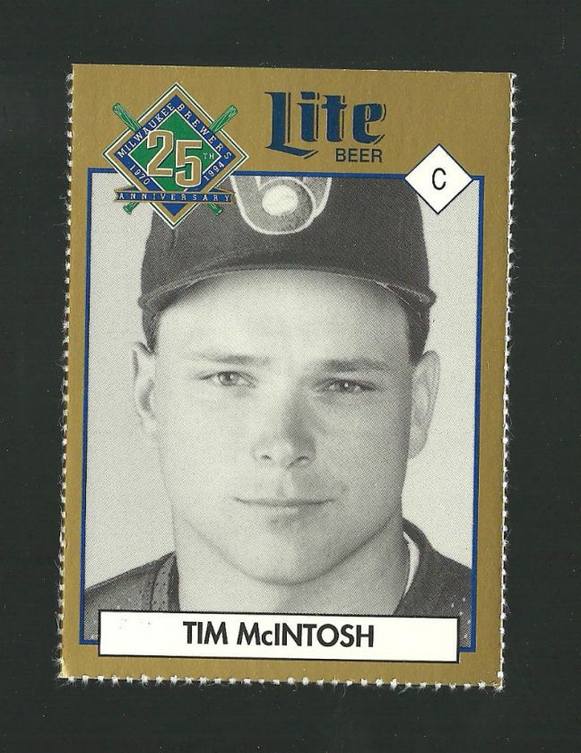 RARE TIM McINTOSH MILWAUKEE BREWERS SERIES 2 1994 SGA 25TH ANNIVERSARY 