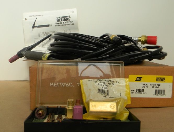 ESAB HELIARC HW 18 WATER COOLED TIG WELDING TORCH GUN  