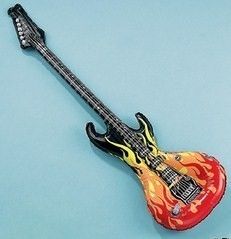 12 Inflatable Flame Bass Guitars Rock Star Party Favors  