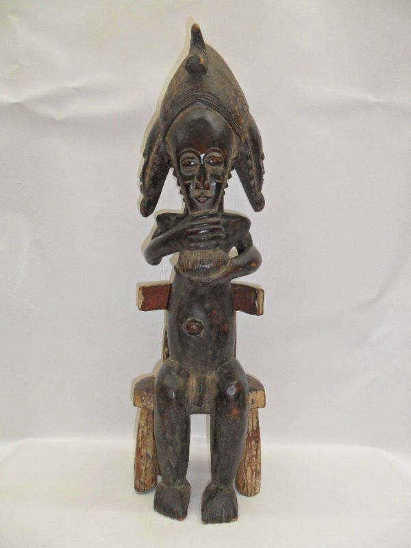 AFRICAN ART, TRIBAL ART  4 FACES BAULE STATUE  