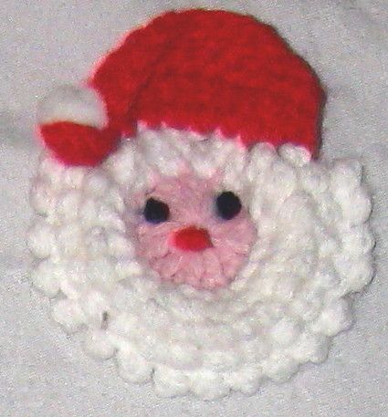 Jewelry 3.5 Red White Crochet Santa Clause Pin  