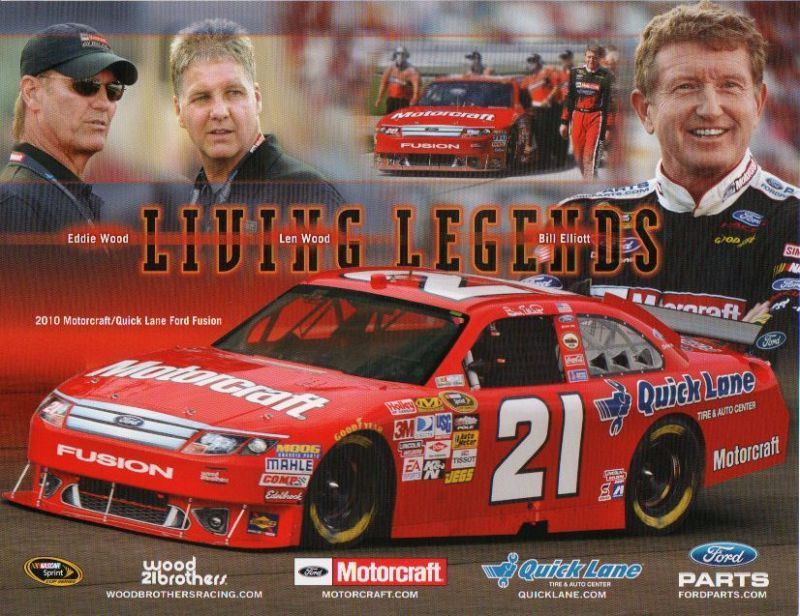 BILL ELLIOTT 2010 LIVING LEGENDS MOTORCRAFT POSTCARD  