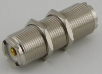 Coax Connector UHF Female Bulkhead Mount 1 3/4 Inch Threaded Length 