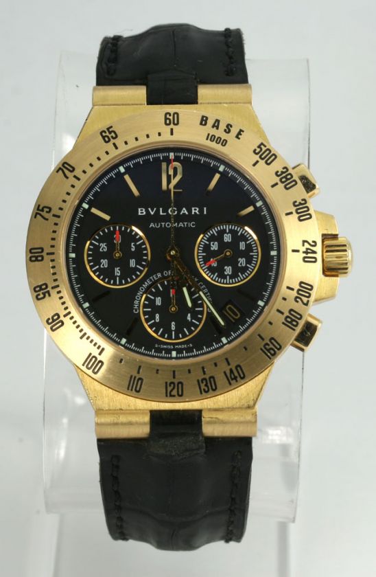 BULGARI DIAGONO PROFESSIONAL 18K YG CHRONOGRAPH WATCH #CH40GTA $17,900 