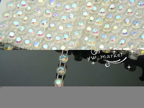 grade AB rhinestone trims chain clear setting 6mm 10 yard  