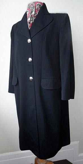 40s Vtg. Gabardine Joan Crawford Swing Back Top Coat  