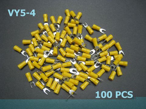 VY5 4 Yellow 12 10 AWG # 8 SPADE FORK TERMINALS x 100  