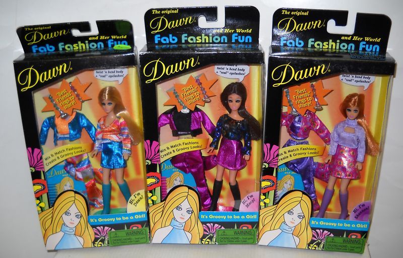 1040 NRFB Fab Fashion Fun Dawn, Macy & Shannon Dolls  