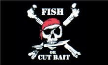 Blackbeard Pirate Fish or Cut Bait Flag 3 x 5 Banner  