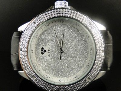   JOE RODEO/ICE MANIA WHITE ON BLACK FULL ICED OUT GENUINE DIAMOND WATCH