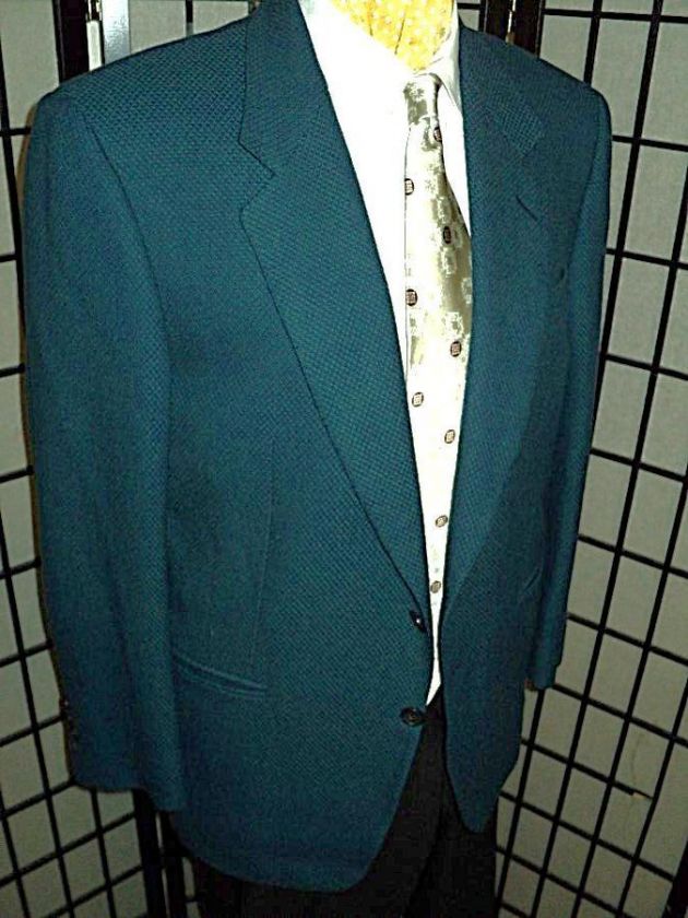 D23 40R Wool CANALI BLAZER Sport Coat Jacket Teal w/ al  