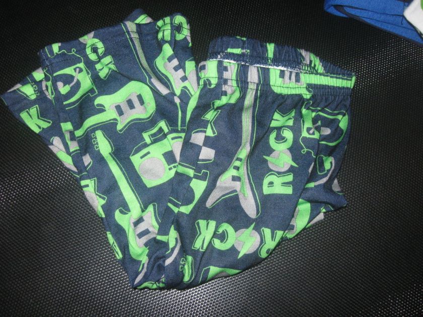 Boys Pajama Bottoms18 Months 18M Navy Blue w/ Green Rock  